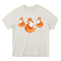 Cream Three Little Foxes IN Fox Family I Gift Heavy Core Tee - Bettercallsaul