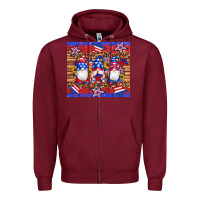 Burgundy american flag gnomes star leopard glitter tumbler Zipper Hoodie - Artiststas