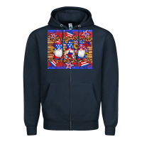 Navy american flag gnomes star leopard glitter tumbler Zipper Hoodie - Artiststas