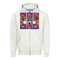 Oatmeal Heather american flag gnomes star leopard glitter tumbler Zipper Hoodie - Artiststas