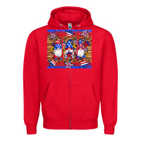 Red american flag gnomes star leopard glitter tumbler Zipper Hoodie - Artiststas