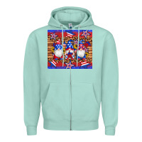 Seafoam american flag gnomes star leopard glitter tumbler Zipper Hoodie - Artiststas