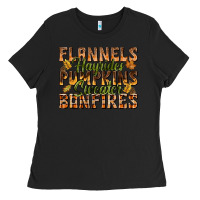 Black Flannels Hayrides Pumpkins Ladies Tee - texasbilliewilder