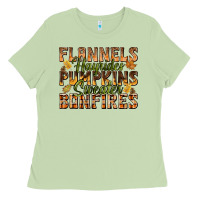 Matcha Flannels Hayrides Pumpkins Ladies Tee - texasbilliewilder