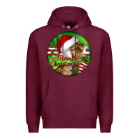 Burgundy Nubian Goat Christmas Premium Hoodie - LillyAllenDesigns