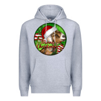 Heather Grey Nubian Goat Christmas Premium Hoodie - LillyAllenDesigns