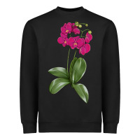 Black Moth Orchid Heavyweight Sweatshirt - LillyAllenDesigns