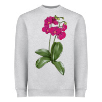 Heather Grey Moth Orchid Heavyweight Sweatshirt - LillyAllenDesigns