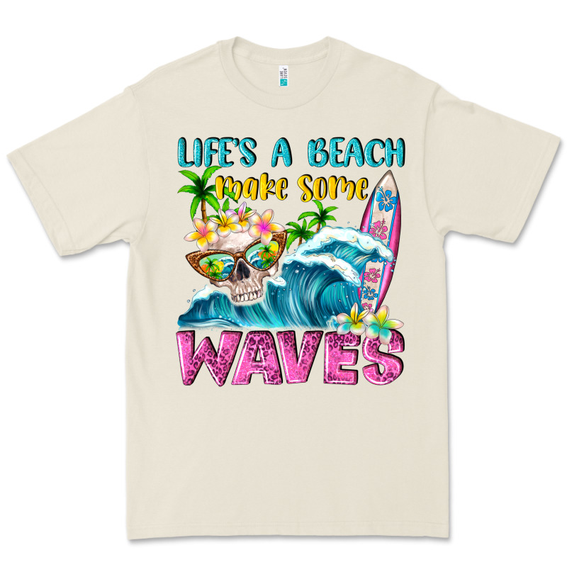 Life's A Beach Make Some Waves Premium Tee by NancyCooperArtShop | Teevron
