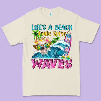 Life's A Beach Make Some Waves Premium Tee Designed By Nancycooperartshop