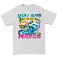 Dove Grey Life's a beach make some waves Premium Tee - NancyCooperArtShop