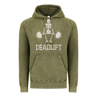 Vintage Olive deadlift funny halloween skeleton weight lifting workout Vintage Hoodie - longCreatives