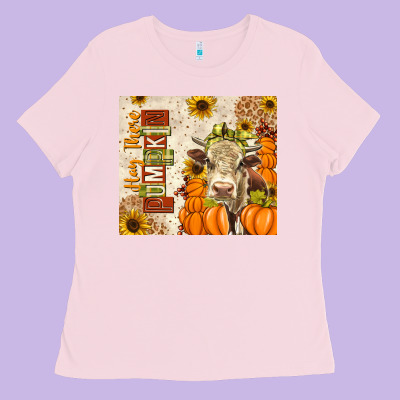 Fall Hay There Pumpkin Ladies Tee Designed By Texasbilliewilder
