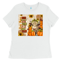 White Fall Hay There Pumpkin Ladies Tee - texasbilliewilder