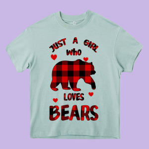 Just A Girl Who Loves Bears Heavy Core Tee Designed By Bettercallsaul