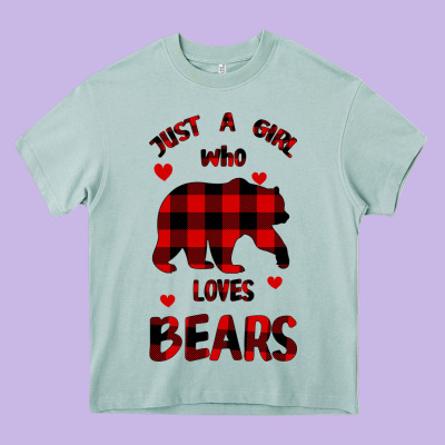 Just A Girl Who Loves Bears Heavy Core Tee Designed By Bettercallsaul