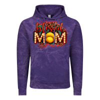Cloud Purple blessed softball mom lightbulb letters Vintage Hoodie - OliviaCreatesArt