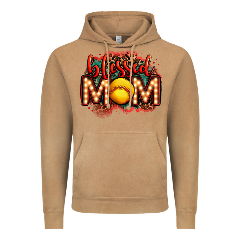 Blessed Softball Mom Lightbulb Letters Vintage Hoodie by OliviaCreatesArt | Teevron