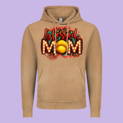 Blessed Softball Mom Lightbulb Letters Vintage Hoodie Designed By Oliviacreatesart