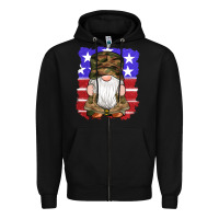 Black military gnomes boots american flag Zipper Hoodie - Artiststas