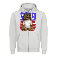 Dove Grey military gnomes boots american flag Zipper Hoodie - Artiststas