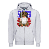 Heather Grey military gnomes boots american flag Zipper Hoodie - Artiststas