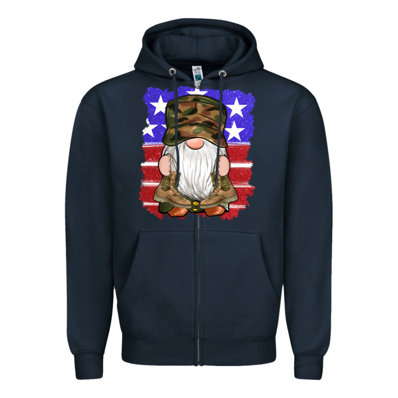 Military Gnomes Boots American Flag Zipper Hoodie by Artiststas | Teevron