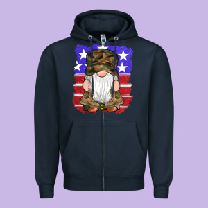 Military Gnomes Boots American Flag Zipper Hoodie Designed By Artiststas