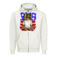 Oatmeal Heather military gnomes boots american flag Zipper Hoodie - Artiststas