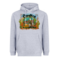 Heather Grey camping is my happy place Heavyweight Hoodie - BarkalooDesign
