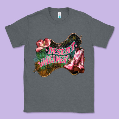 Desert Dreamer Cowgirl Boots Hat Classic Tee Designed By Howdyjamesfarm