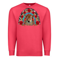 Cardinal brown baby cow floral rose rainbow Premium Sweatshirt - BarkalooDesign