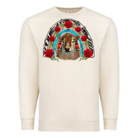 Sandshell brown baby cow floral rose rainbow Premium Sweatshirt - BarkalooDesign