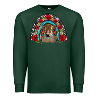 Sports Green brown baby cow floral rose rainbow Premium Sweatshirt - BarkalooDesign