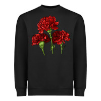 Black Scarlet Red Carnation Illustrations Heavyweight Sweatshirt - LillyAllenDesigns