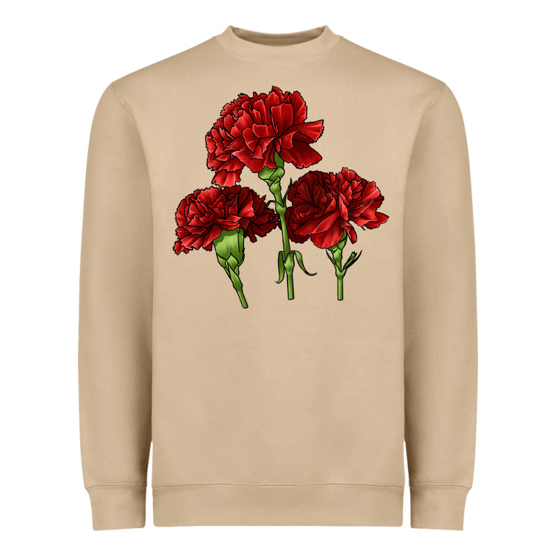Scarlet Red Carnation Illustrations Heavyweight Sweatshirt by LillyAllenDesigns | Teevron