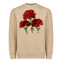 Mushroom Scarlet Red Carnation Illustrations Heavyweight Sweatshirt - LillyAllenDesigns