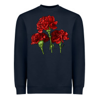 Navy Scarlet Red Carnation Illustrations Heavyweight Sweatshirt - LillyAllenDesigns