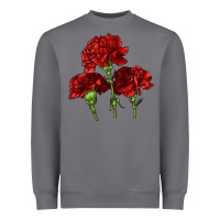 Storm Scarlet Red Carnation Illustrations Heavyweight Sweatshirt - LillyAllenDesigns