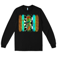 Black western brushstrokes Long Sleeve Tee - OliviaCreatesArt