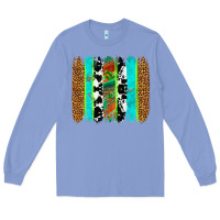 Colony Blue western brushstrokes Long Sleeve Tee - OliviaCreatesArt