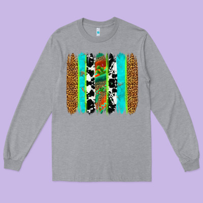 Western Brushstrokes Long Sleeve Tee Designed By Oliviacreatesart