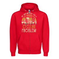 Red my drinking team has a cycling problem cotton t shirt funny dad gift c Zipper Hoodie - longCreatives