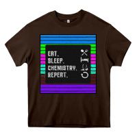Chocolate Brown Eat Sleep Chemıstray Repeat Heavy Core Tee - Bettercallsaul