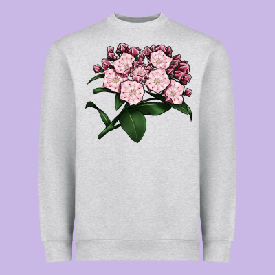 Mountain Laurel Flower Illustrations Heavyweight Sweatshirt Designed By Lillyallendesigns