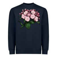 Navy Mountain Laurel Flower Illustrations Heavyweight Sweatshirt - LillyAllenDesigns