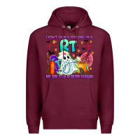 Burgundy respiratory therapist halloween humor Premium Hoodie - CowhideDigitalArt