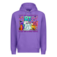 Purple respiratory therapist halloween humor Premium Hoodie - CowhideDigitalArt