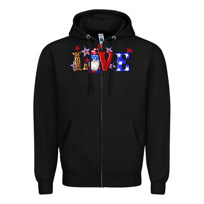 American Flag Gnomes Love Zipper Hoodie by Artiststas | Teevron