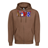 Chestnut american flag gnomes love Zipper Hoodie - Artiststas